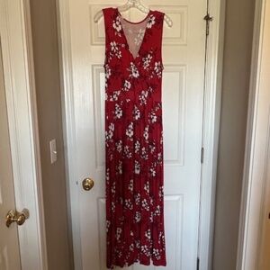 Women's 41 Hawthorn Red & White Maxi Dress Size Large.  Excellent Condition